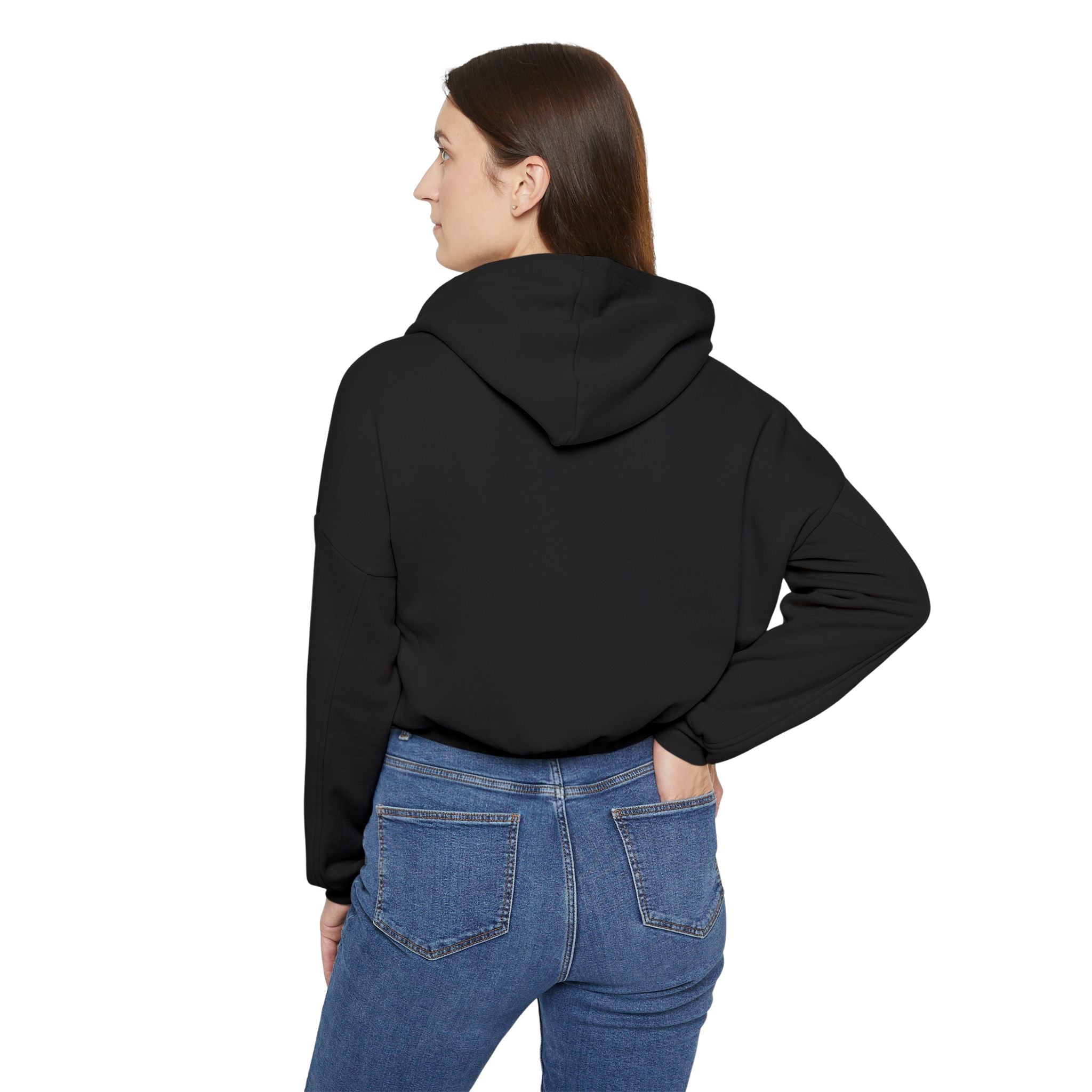 Patriotic Women&#039;s Cinched Bottom Hoodie - Cozy American Flag Design