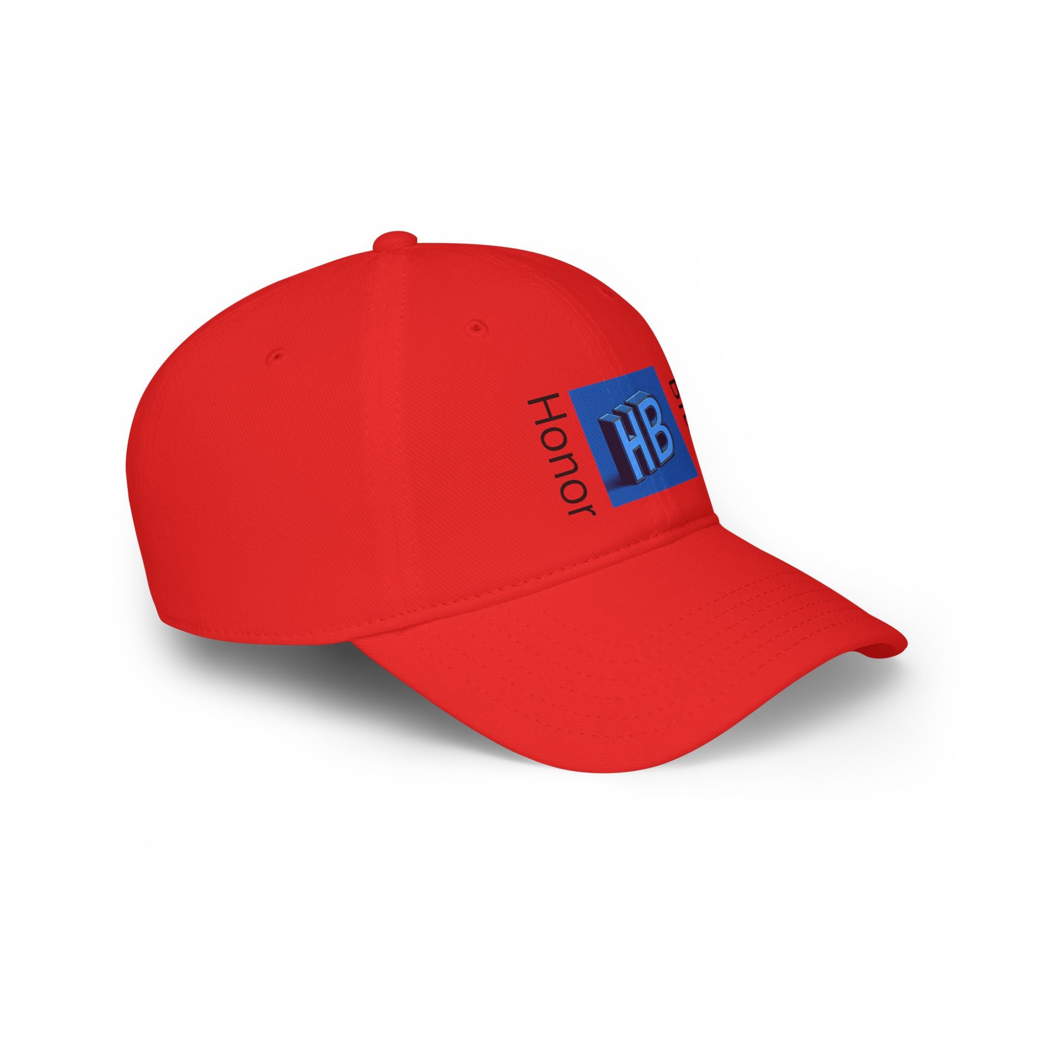 Stylish Red Low Profile Baseball Cap with HB Design
