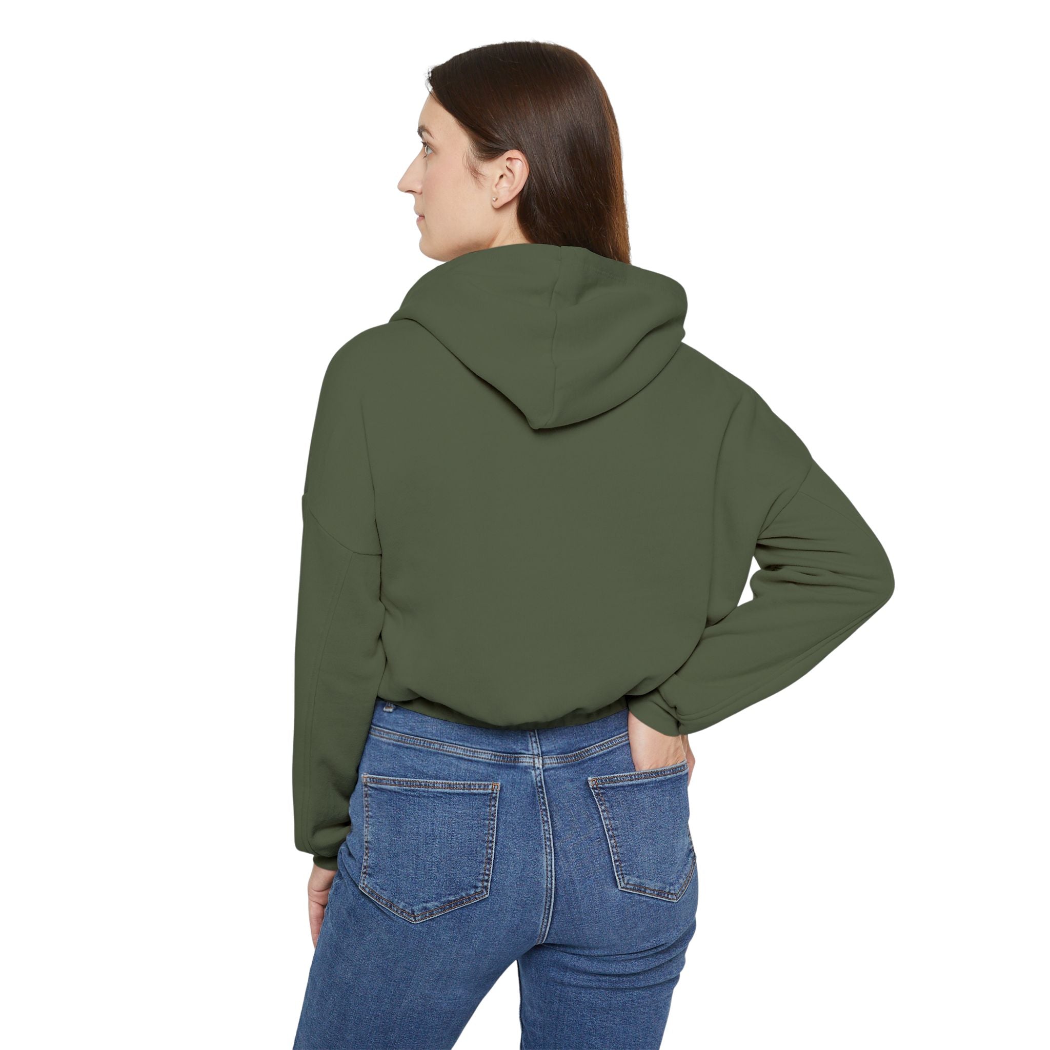 Patriotic Women&#039;s Cinched Bottom Hoodie - Cozy American Flag Design