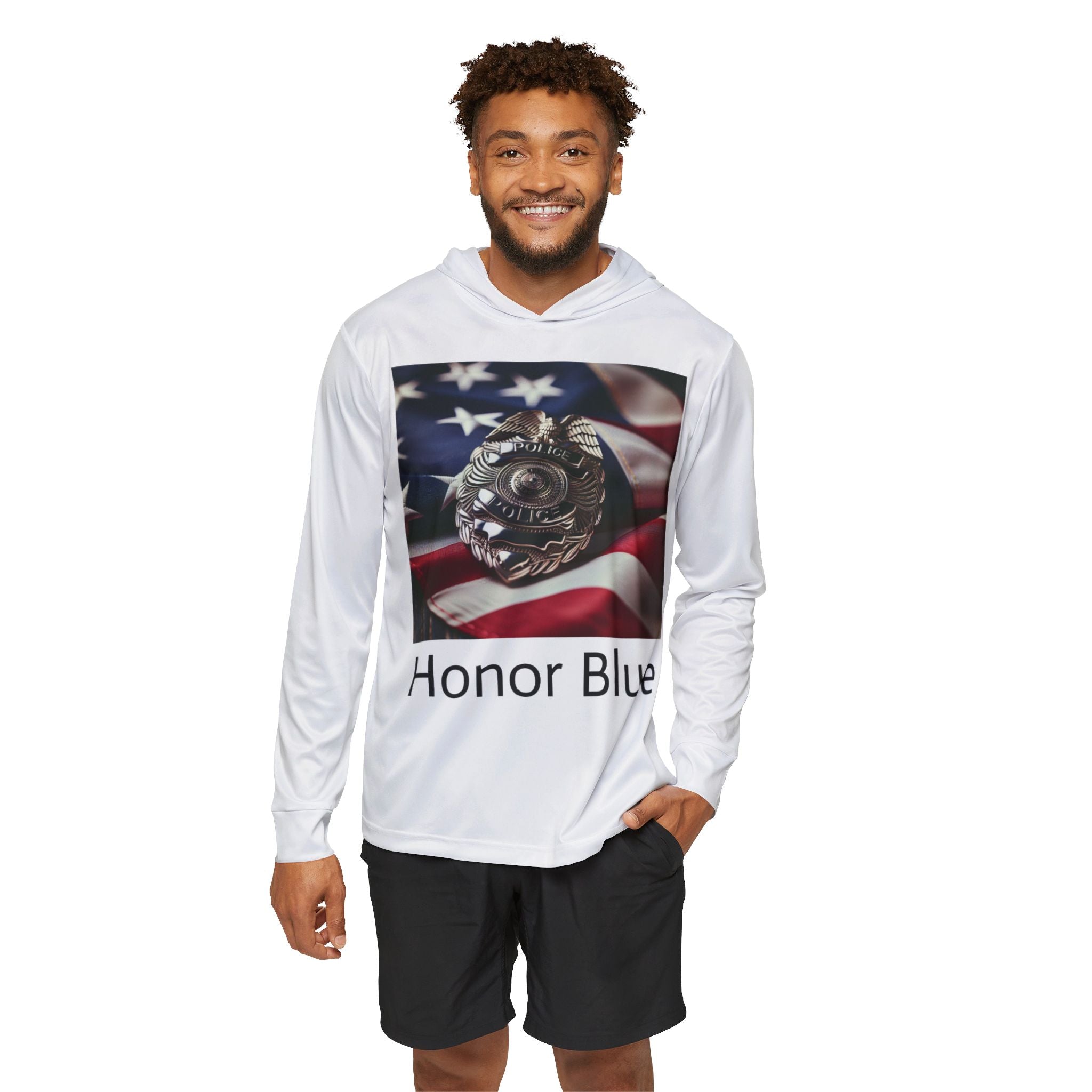 Honor Blue Men's Sports Warmup Hoodie - Perfect for Active Lifestyle & Patriotic Events