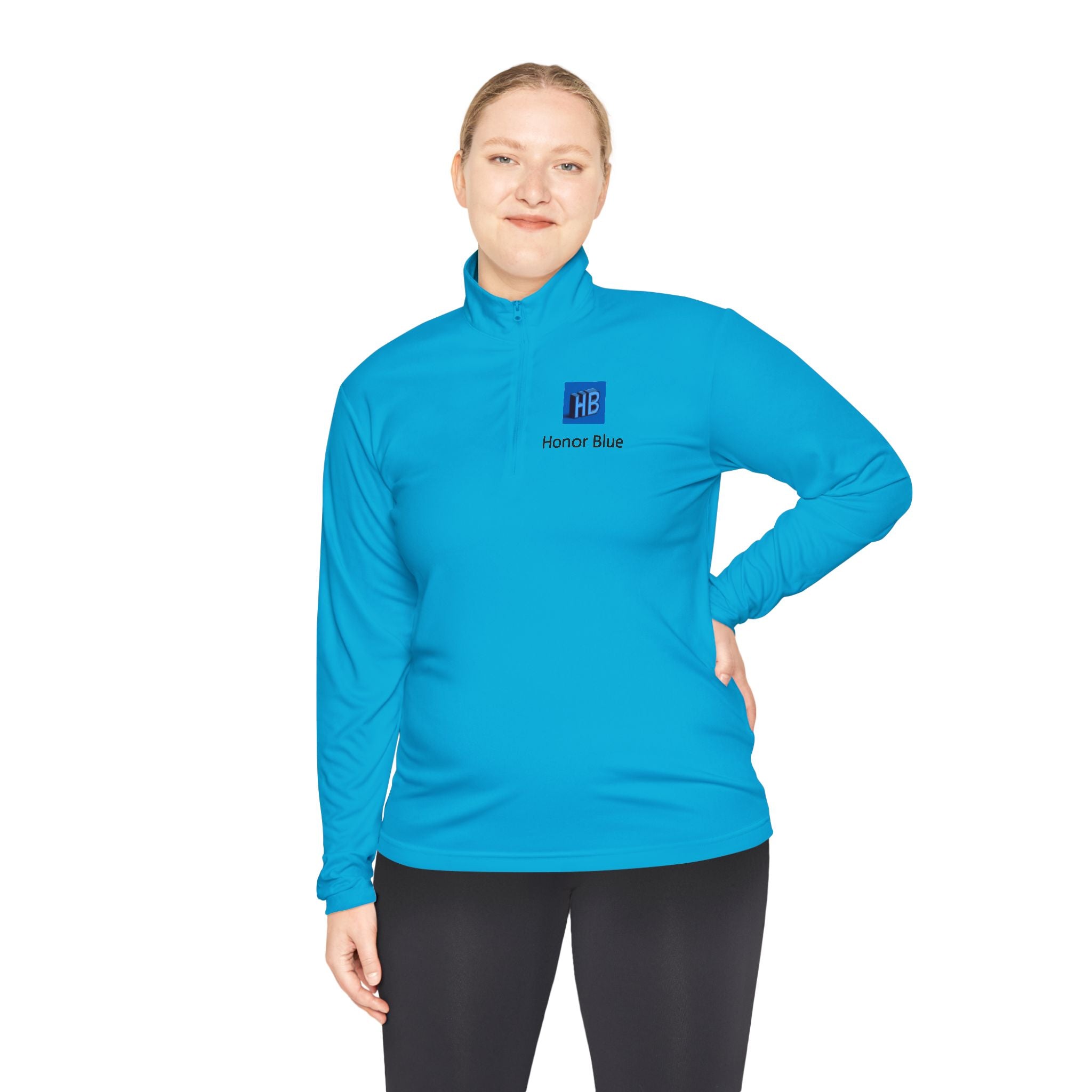 Unisex Quarter-Zip Pullover - Honor Blue Logo Activewear