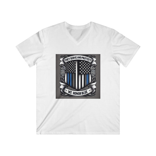 Honor Blue V-Neck Tee - Support Law Enforcement Shirt