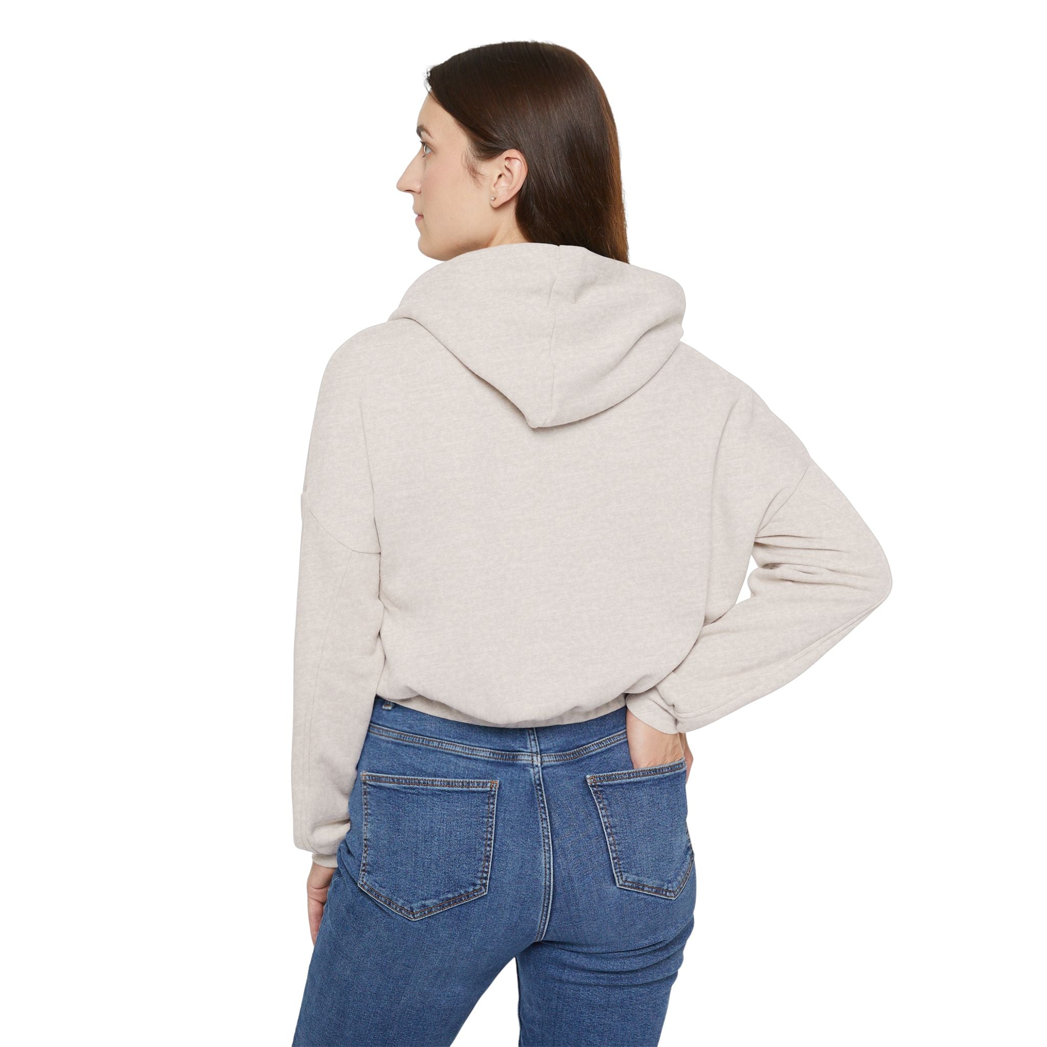 Patriotic Women&#039;s Cinched Bottom Hoodie - Cozy American Flag Design