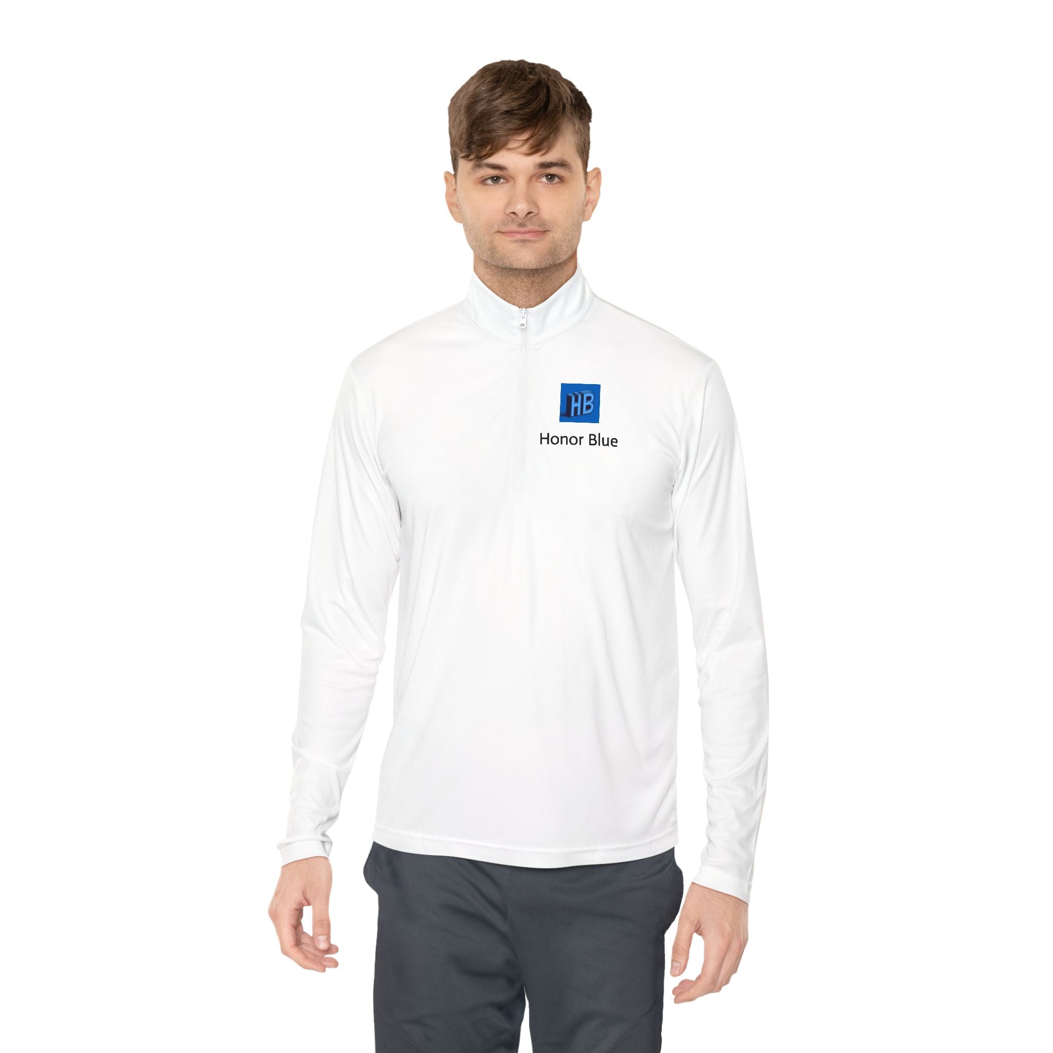 Unisex Quarter-Zip Pullover - Honor Blue Logo Activewear