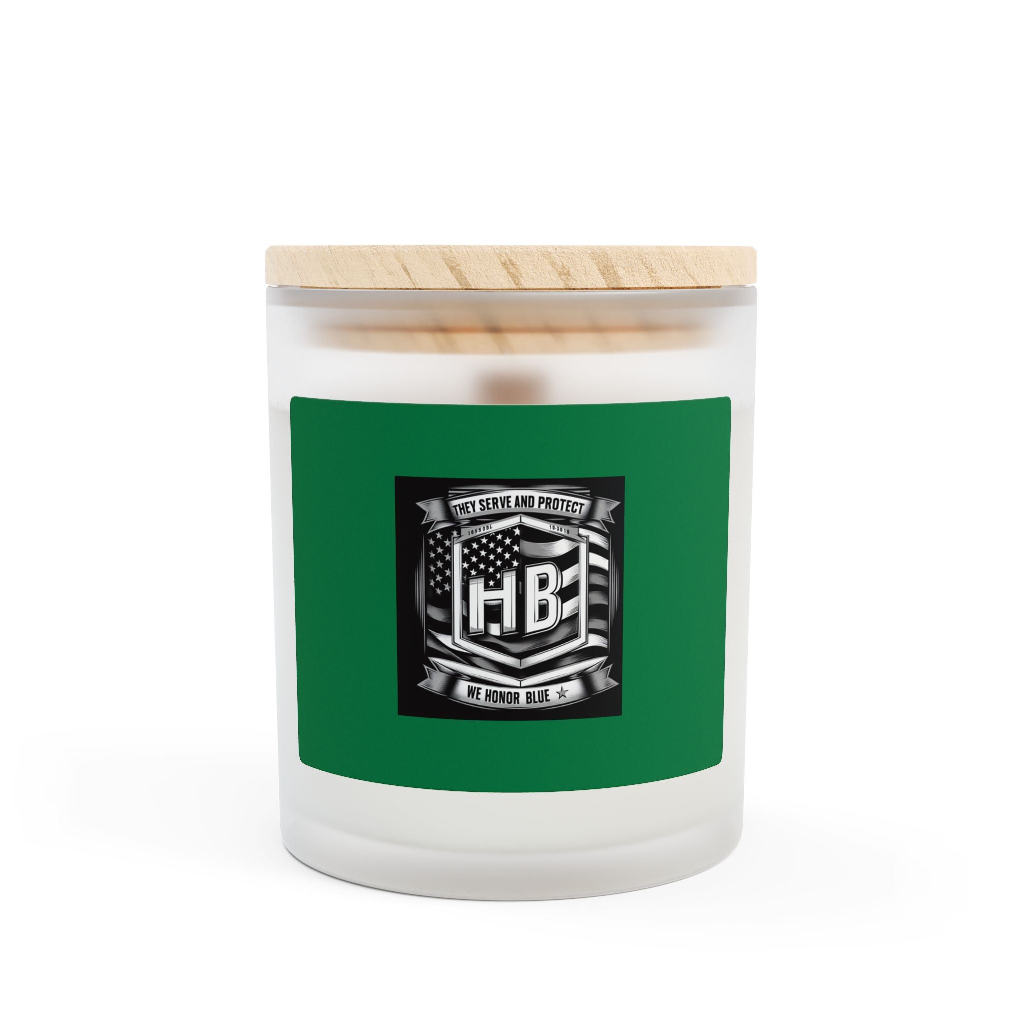 Patriotic Frosted Glass Candle - 11oz Scented Candle Honoring Heroes