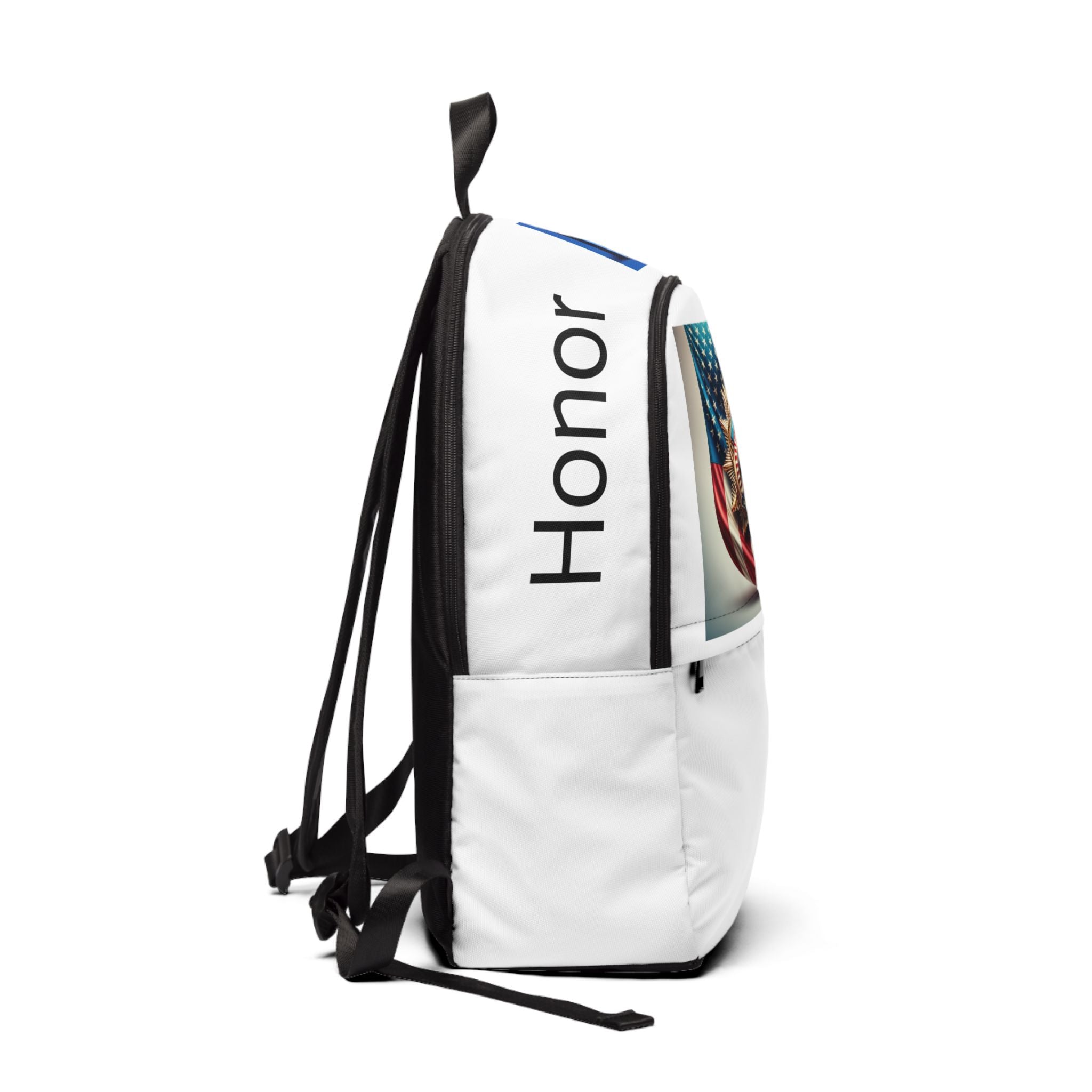Honor Unisex Fabric Backpack with American Flag Design