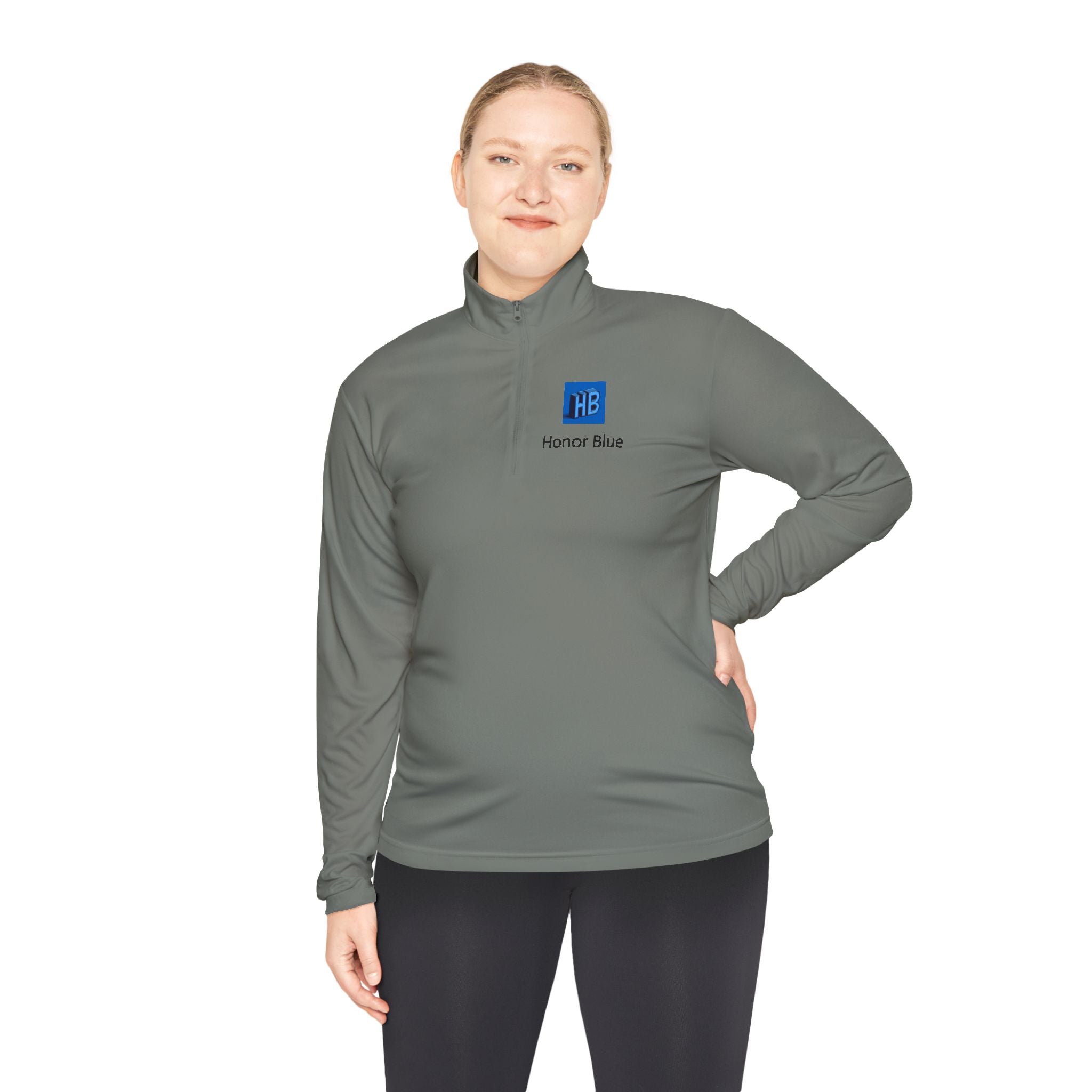 Unisex Quarter-Zip Pullover - Honor Blue Logo Activewear