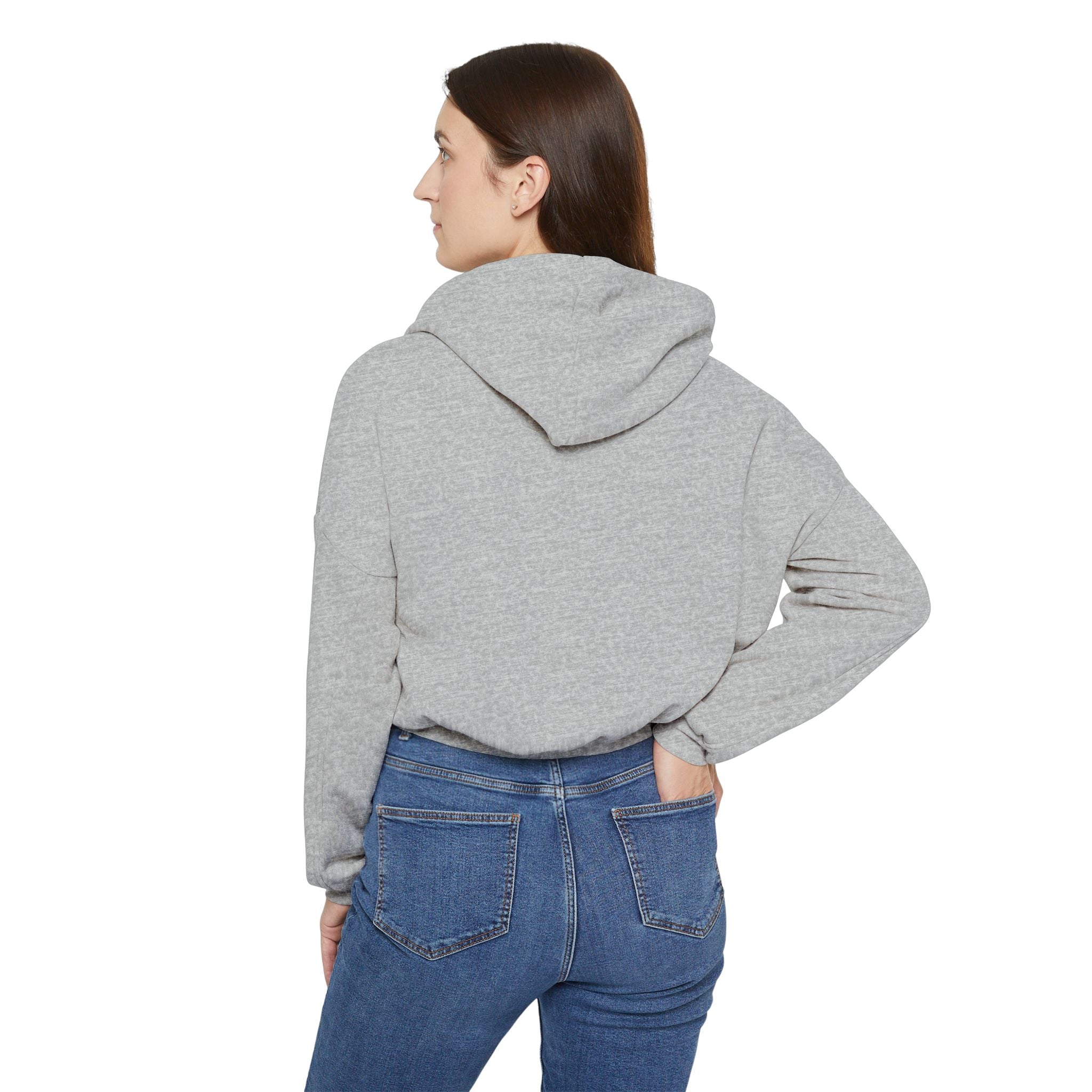 Patriotic Women&#039;s Cinched Bottom Hoodie - Cozy American Flag Design