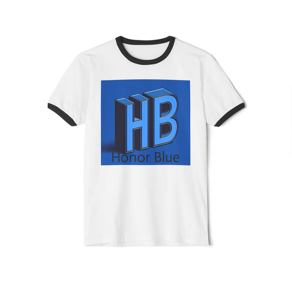 Honor Blue Unisex Cotton Ringer T-Shirt - Casual Graphic Tee for Everyday Wear