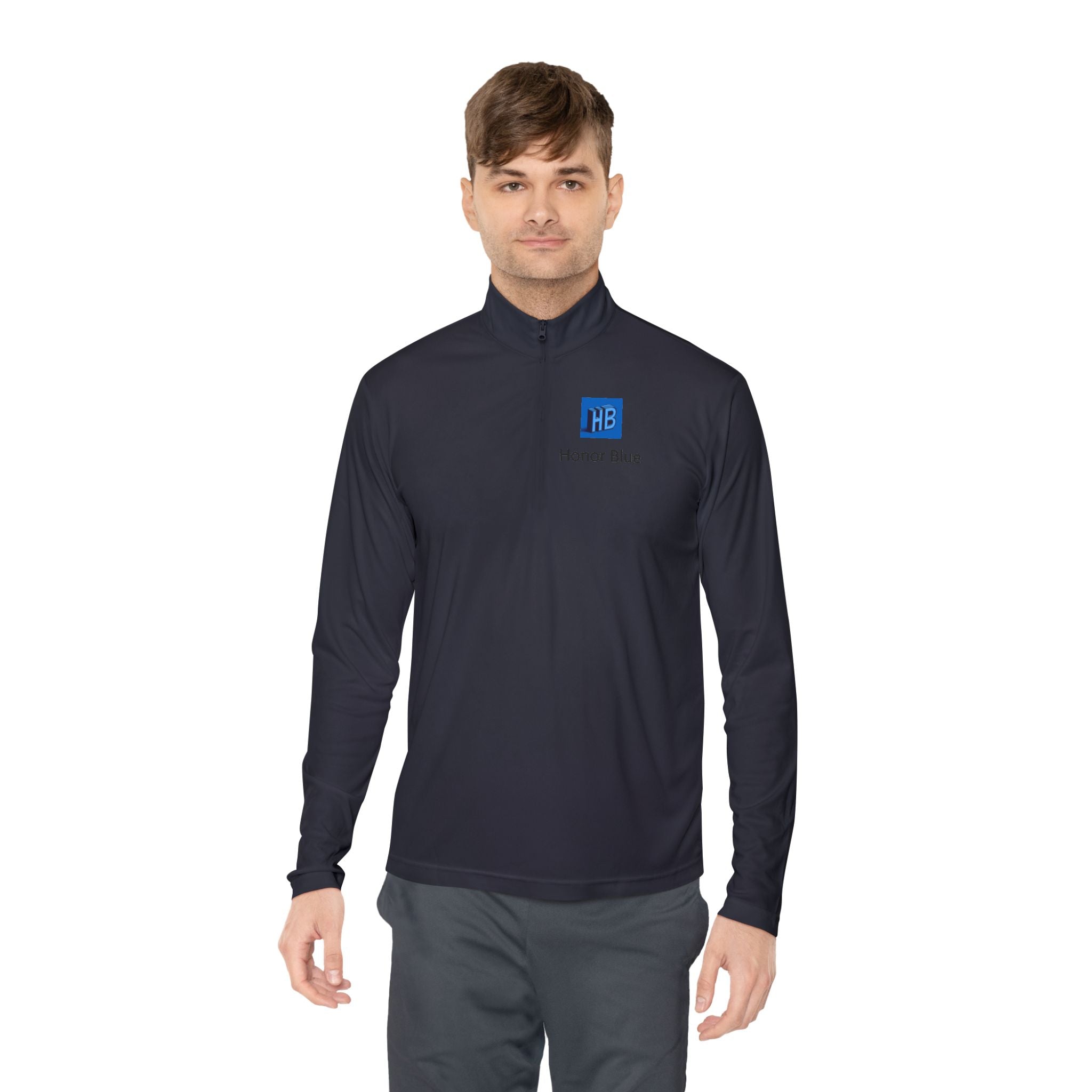 Unisex Quarter-Zip Pullover - Honor Blue Logo Activewear