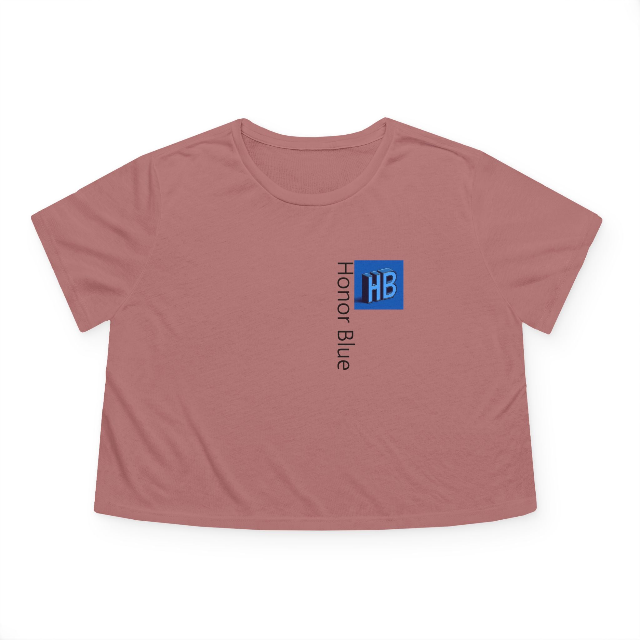 Honor Blue Women's Flowy Cropped Tee - Stylish & Comfortable Casual Wear