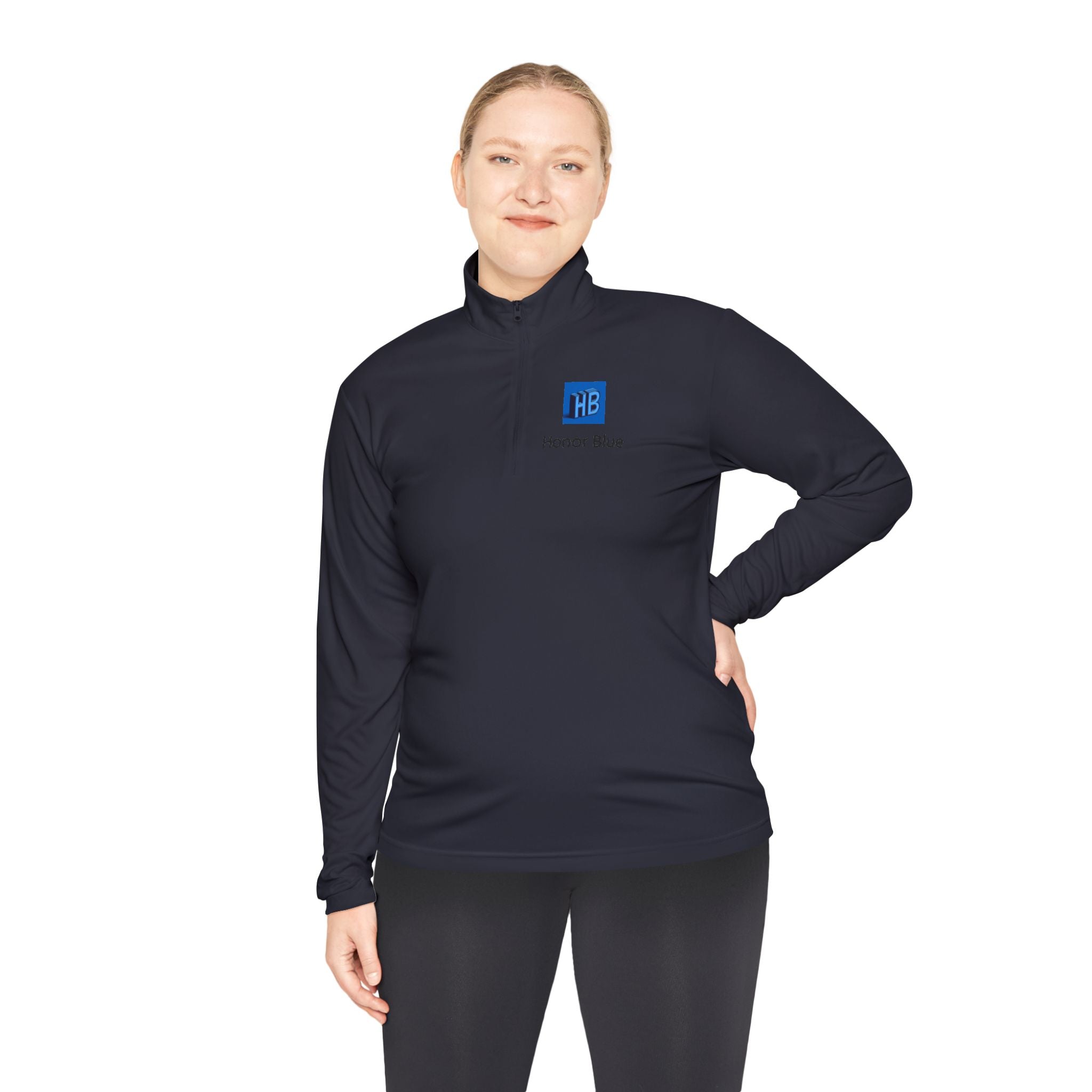 Unisex Quarter-Zip Pullover - Honor Blue Logo Activewear