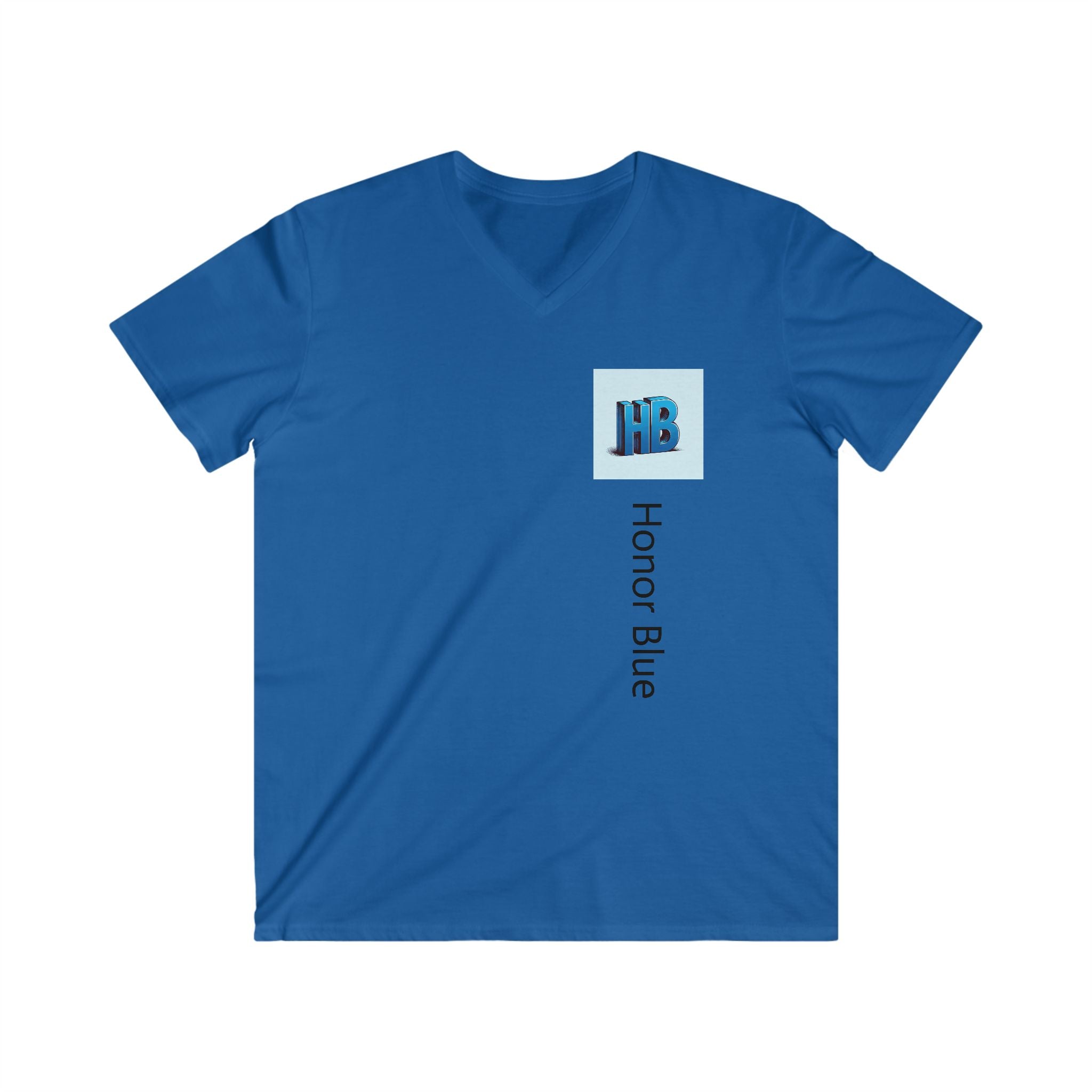 Honor Blue Men's Fitted V-Neck Tee - Casual Style for Every Occasion