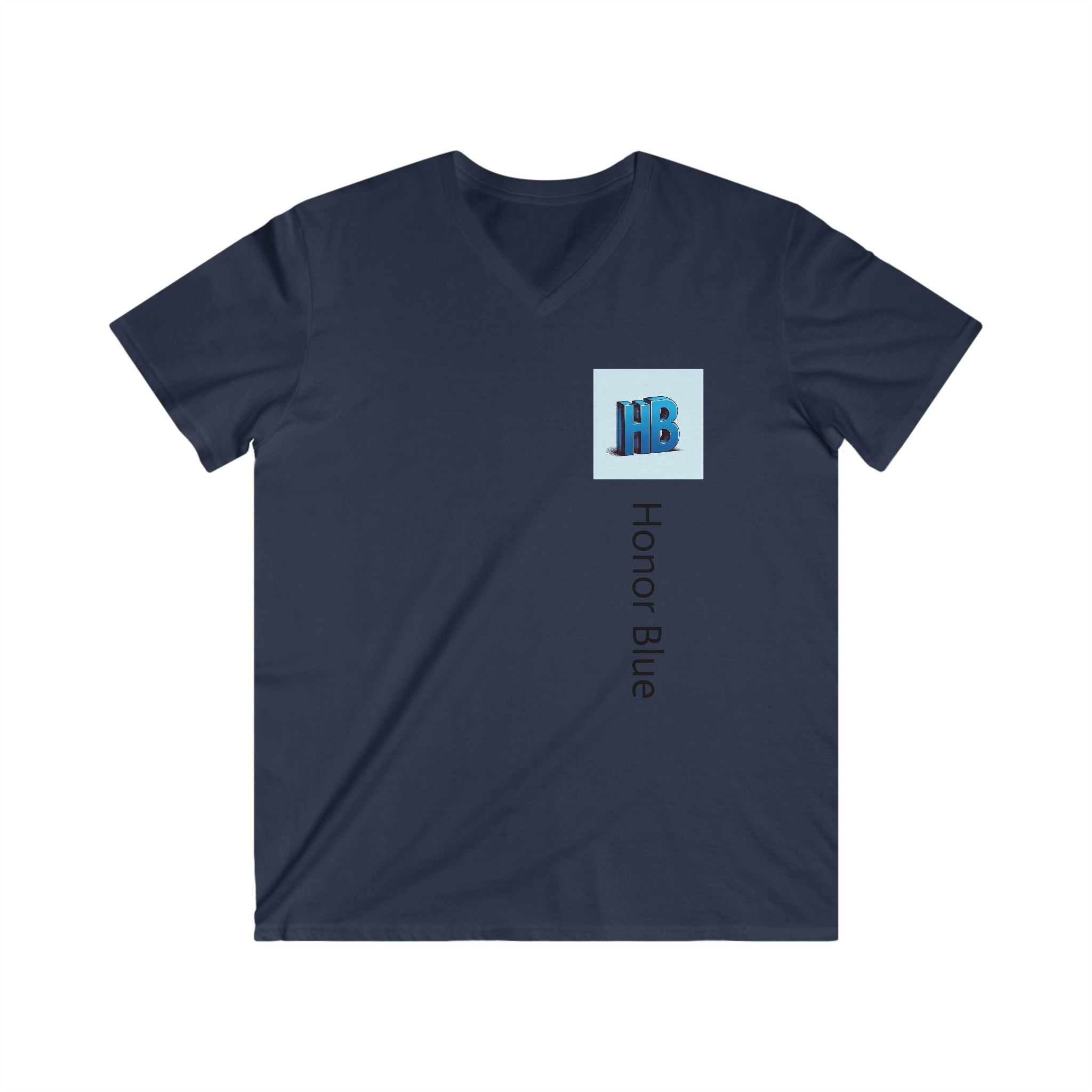 Honor Blue Men's Fitted V-Neck Tee - Casual Style for Every Occasion