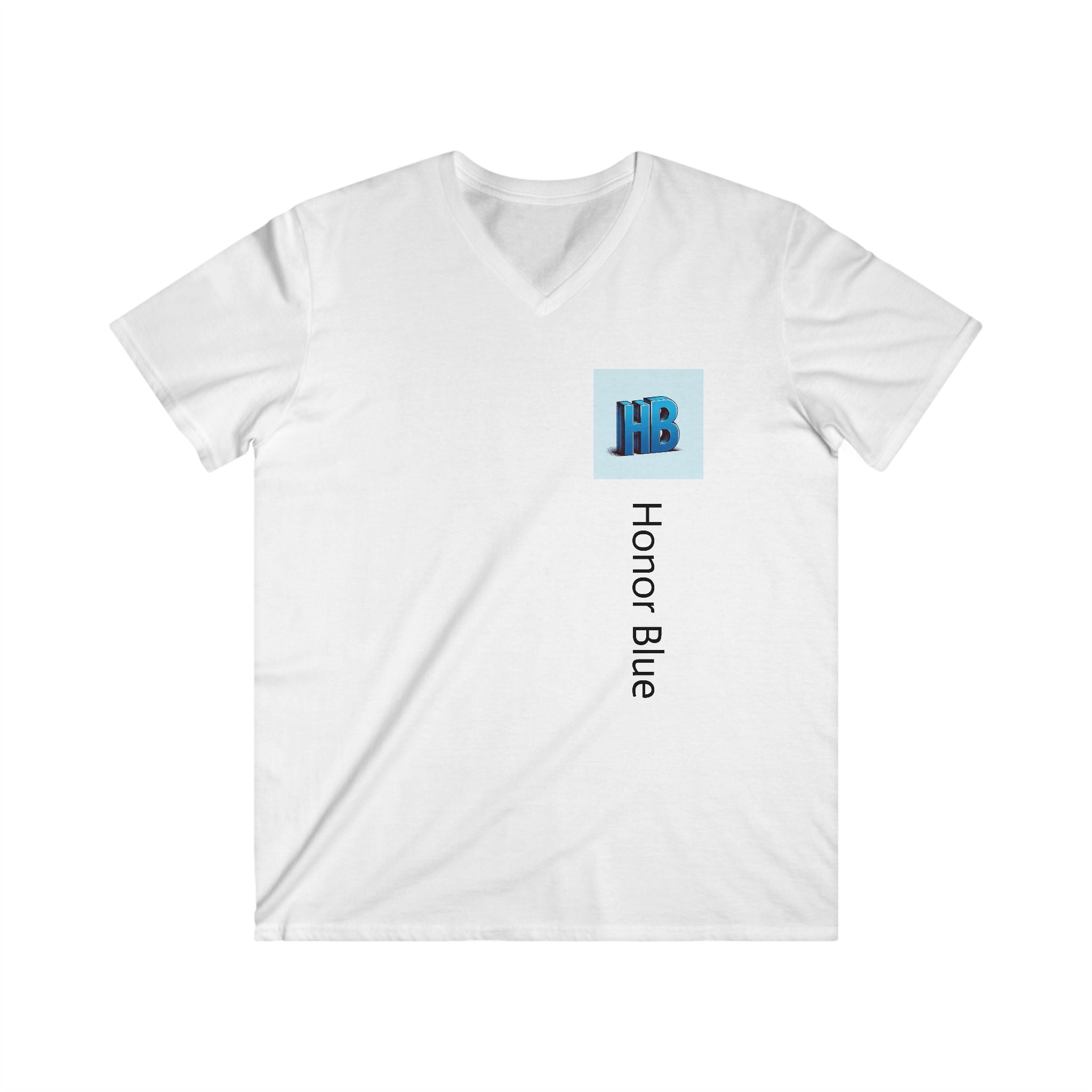 Honor Blue Men's Fitted V-Neck Tee - Casual Style for Every Occasion