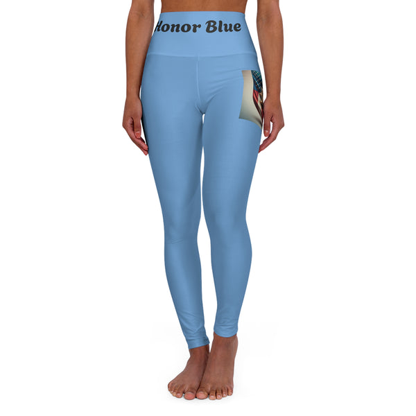 Honor Blue High Waisted Yoga Leggings - Stylish and Comfortable Activewear