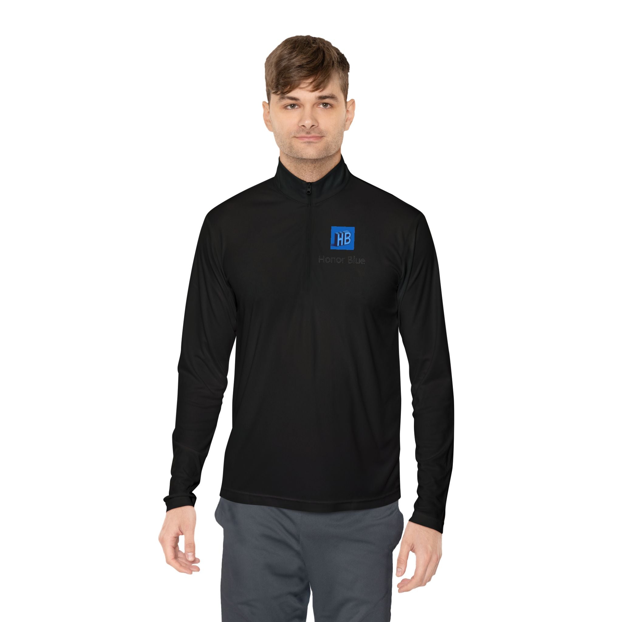 Unisex Quarter-Zip Pullover - Honor Blue Logo Activewear