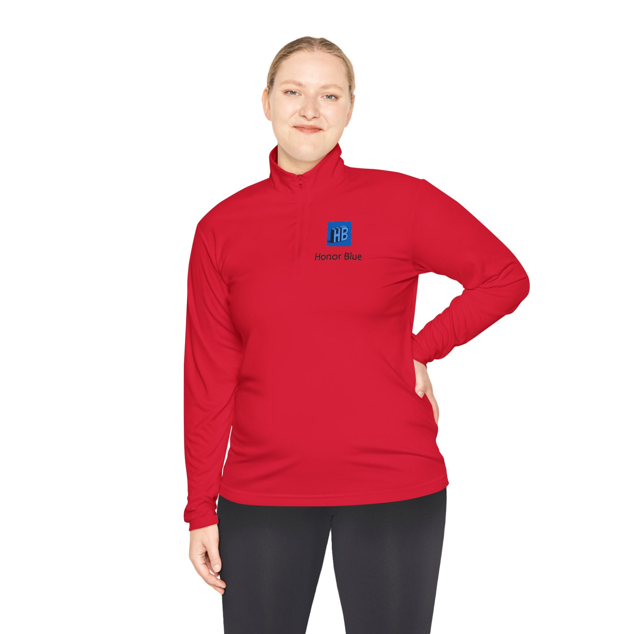 Unisex Quarter-Zip Pullover - Honor Blue Logo Activewear