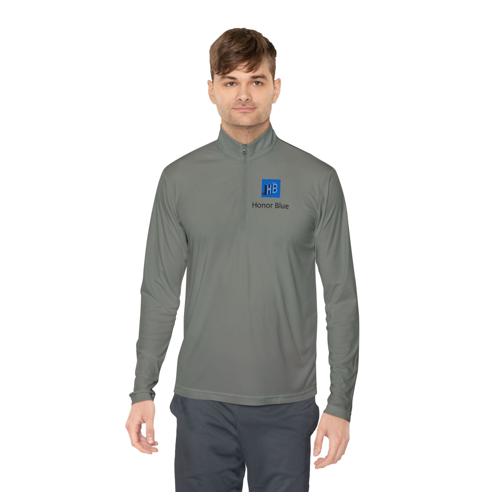 Unisex Quarter-Zip Pullover - Honor Blue Logo Activewear