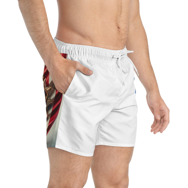 Patriotic Police Badge Swim Trunks - Perfect for Summer Celebrations