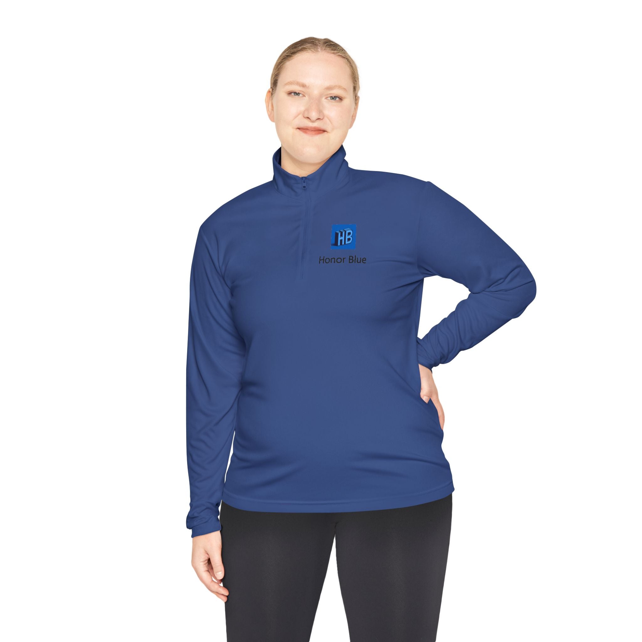 Unisex Quarter-Zip Pullover - Honor Blue Logo Activewear