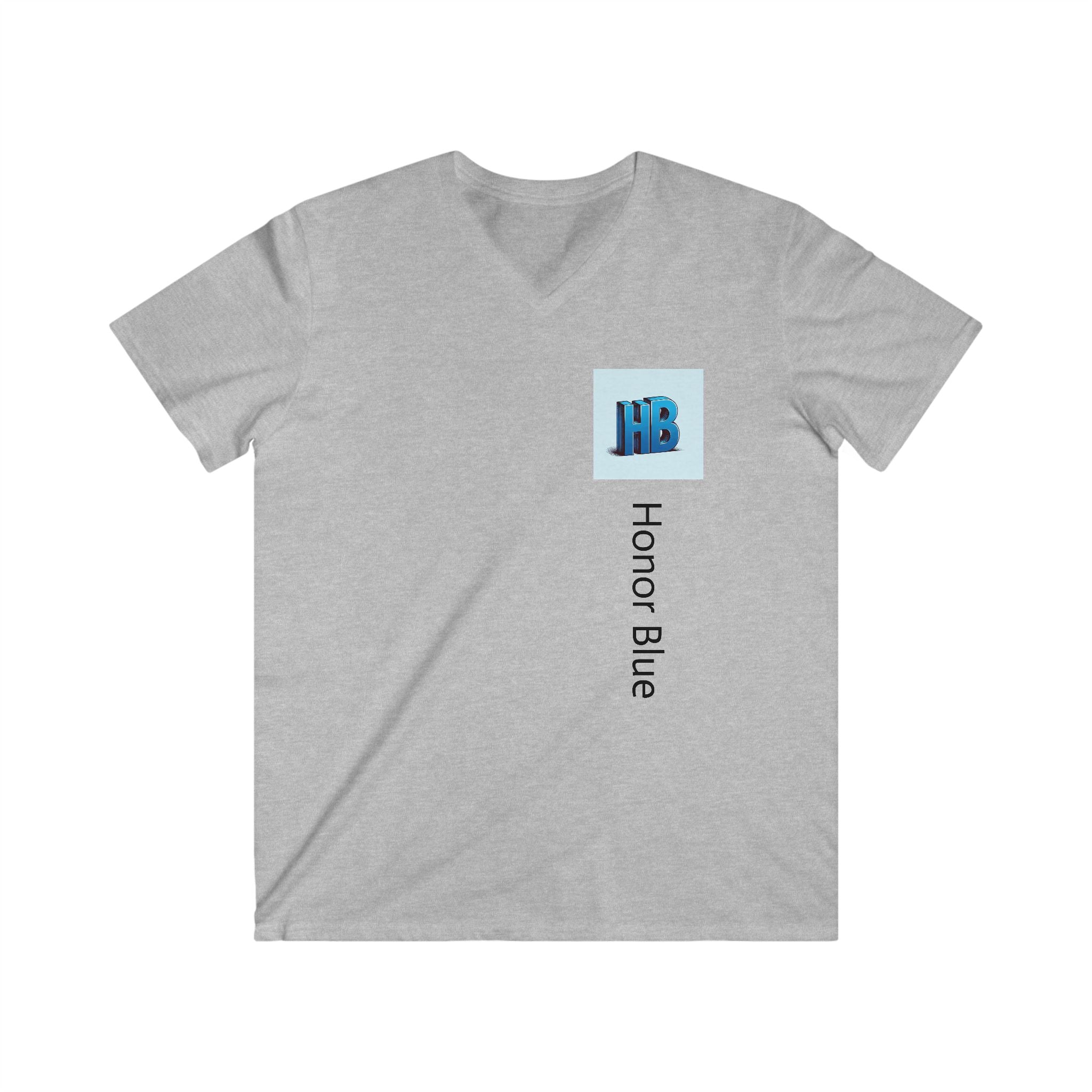 Honor Blue Men's Fitted V-Neck Tee - Casual Style for Every Occasion