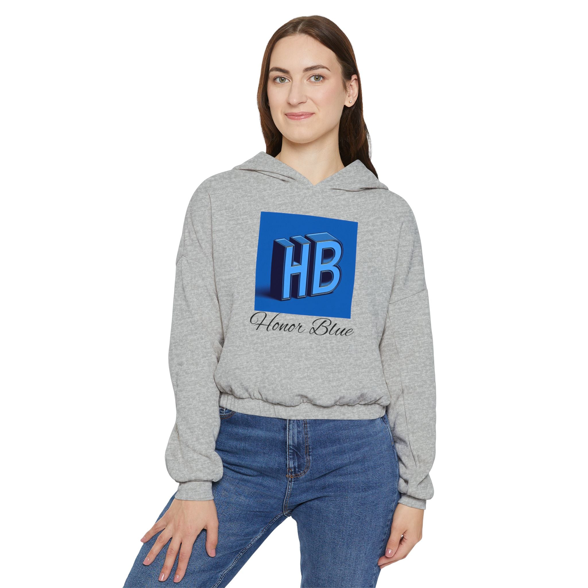 Women's Cinched Bottom Hoodie - Honor Blue Design