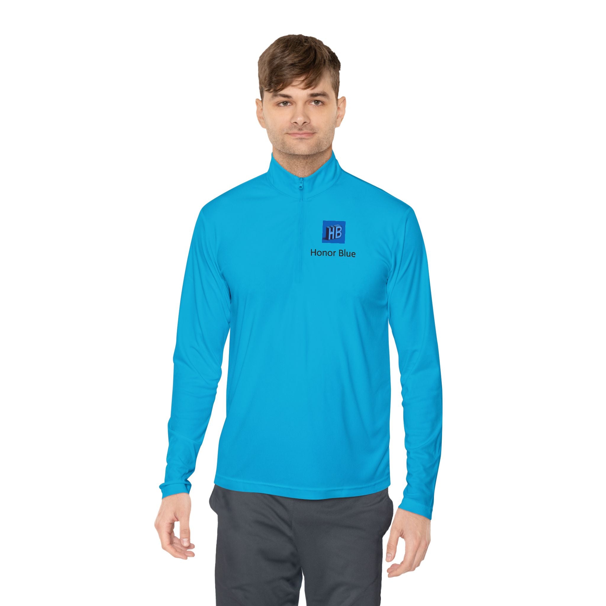 Unisex Quarter-Zip Pullover - Honor Blue Logo Activewear