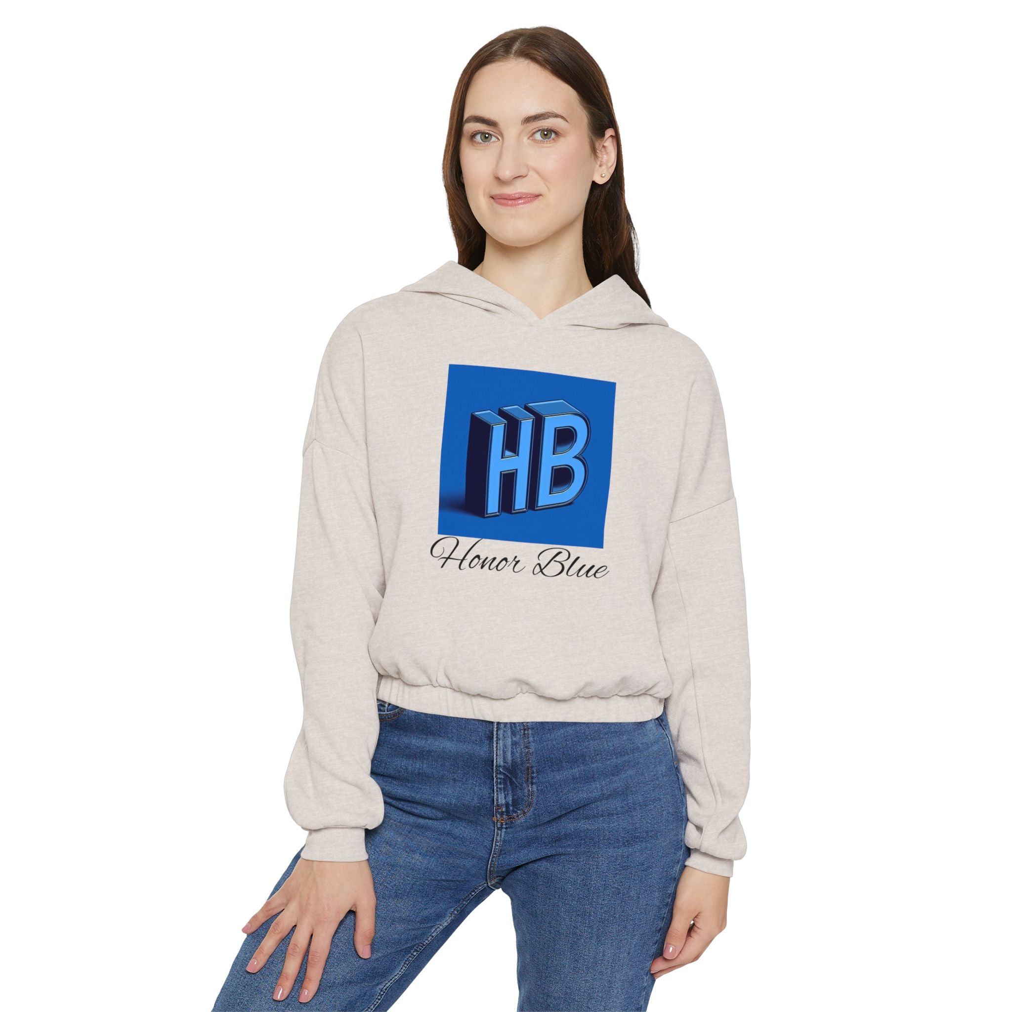 Women's Cinched Bottom Hoodie - Honor Blue Design